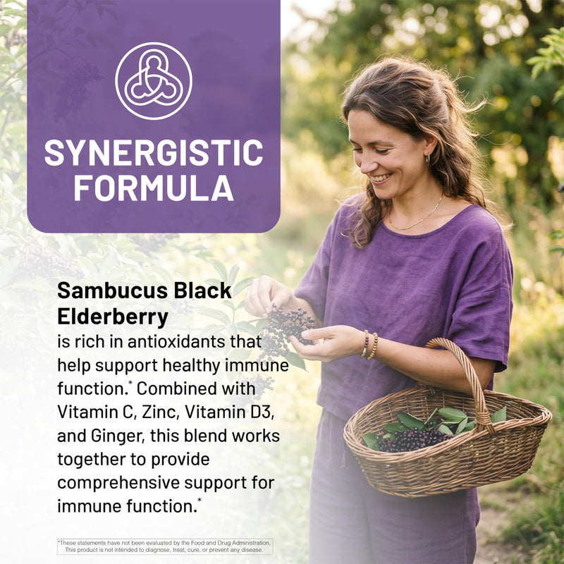 NatureWise Elderberry Vitamin C and Zinc for Adults - Sambucus Black Elderberry and Ginger & Vitamin D3 5000IU - 5 in 1 Immune Support - Non-GMO - USA Manufactured - 120 Veggie Capsules[60-Day Supply]