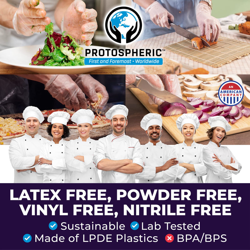 [Australia] - Disposable Gloves for Food Prep - Super Poly Kitchen Grade Food Safe Gloves - Perfect for Cooking and Serving Medium (Box of 100 units) 