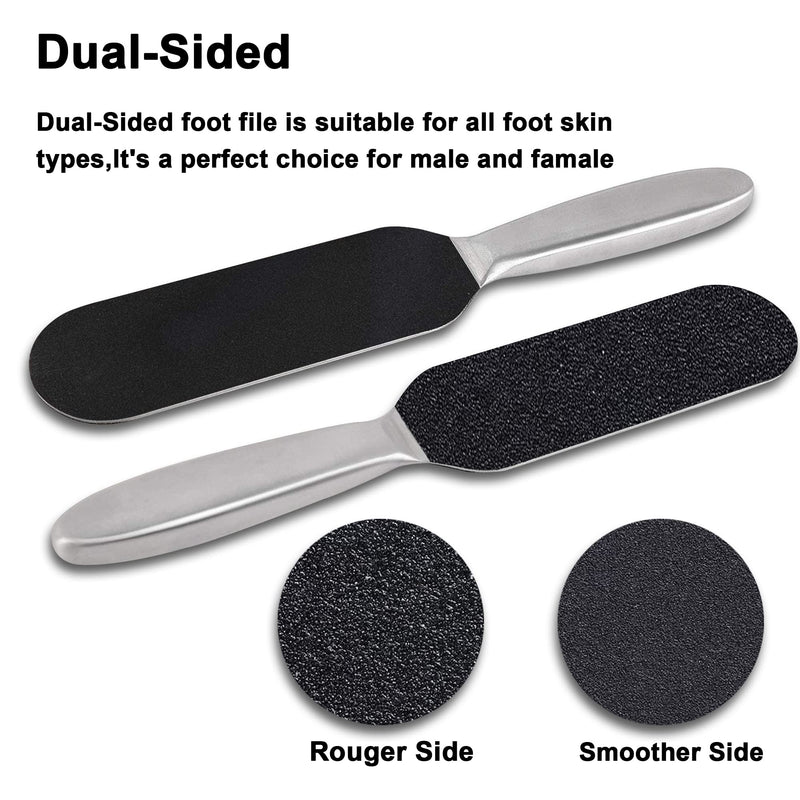 [Australia] - VENGABY callus remover and 20 replacement sandpaper, callus removal foot, callus plane, callus and callus file, callus rasp, foot care set, stainless steel handle, double-sided design 