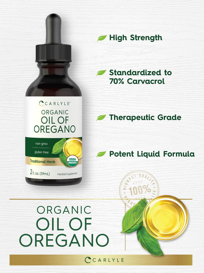 [Australia] - Carlyle Organic Oil of Oregano | 2 fl oz Liquid | Vegan | Non-GMO, Gluten Free Drops 