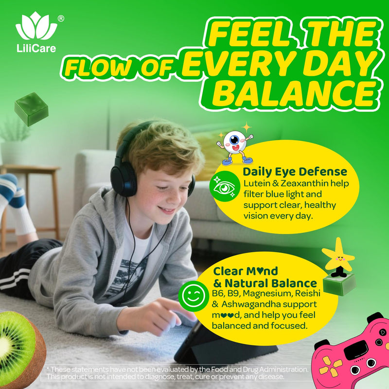 Greens Gummies for Picky Teens & Adults - Greens Superfood Multivitamin Gummies w/ 40+ Fruits & Veggies, Lutein, Enzymes & Fiber, Supergreen Chews for Immunity, Energy, Digestion, Gut & Vision, 1 Pack