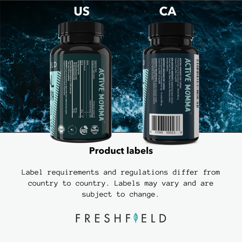 [Australia] - Freshfield Prenatal Omega 3 DHA Supplement: Fish Oil Replacement, Algae Oil, Vegan Friendly Supports Lactation & Brain Development. Mercury Free, Carbon Neutral, Plastic Negative (Prenatal 60) 