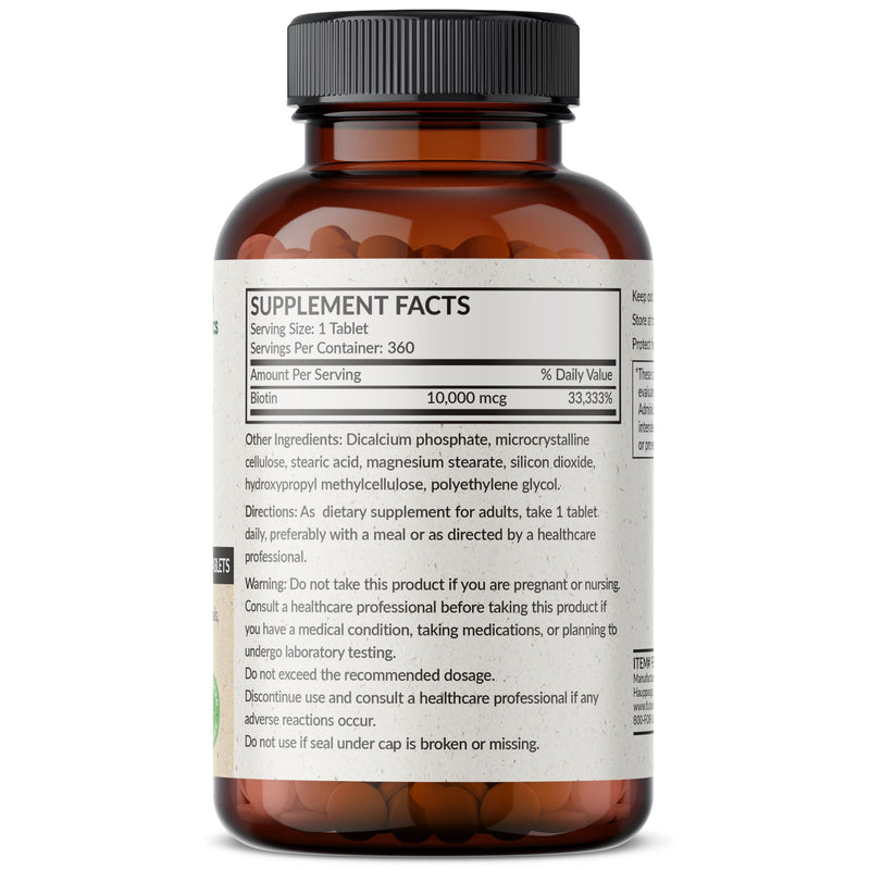 Futurebiotics Biotin 10,000 mcg Hair, Skin & Nails, 360 Vegetarian Tablets | Mini Tablets, Energy Production Support, Vegan, Non-GMO, Gluten-Free & Soy-Free 360 Count (Pack of 1)