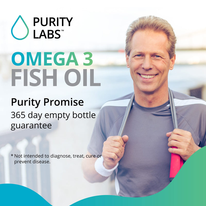 [Australia] - Purity Labs Omega 3 Fish Oil 3000mg – DHA & EPA Omega 3 Fatty Acid Supplements to support Heart and Brain Health - Immune Support Supplement - 180 Softgels (60 Servings) 1 