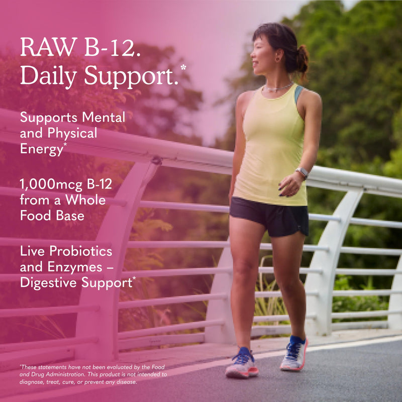 Garden of Life Vitamin Code Raw B-12 - 30 Capsules, 1,000mcg Whole Food B12 Methylcobalamin for Energy, Vegan Methylcobalamin Vitamin plus Probiotics and Enzymes, Gluten Free Supplements 30 Count (Pack of 1)