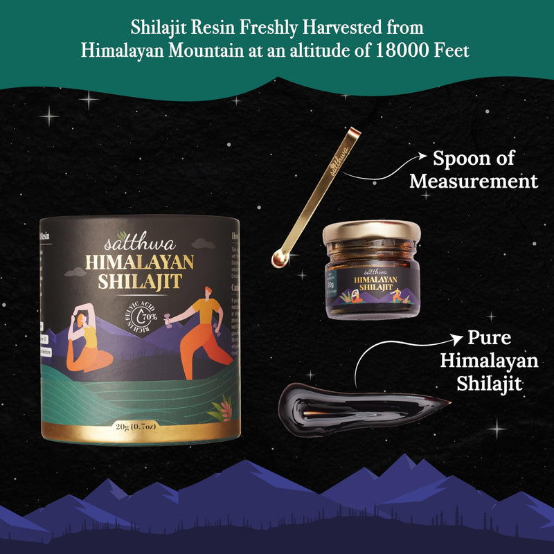 [Australia] - Satthwa Pure Himalayan Shilajit Resin High Potency for Men & Women - 85+ Trace Minerals - 75%+ Fulvic Acid - 50 Servings for Energy Boost & Immune Support - Lab Test Report - 20g (0.7oz) 