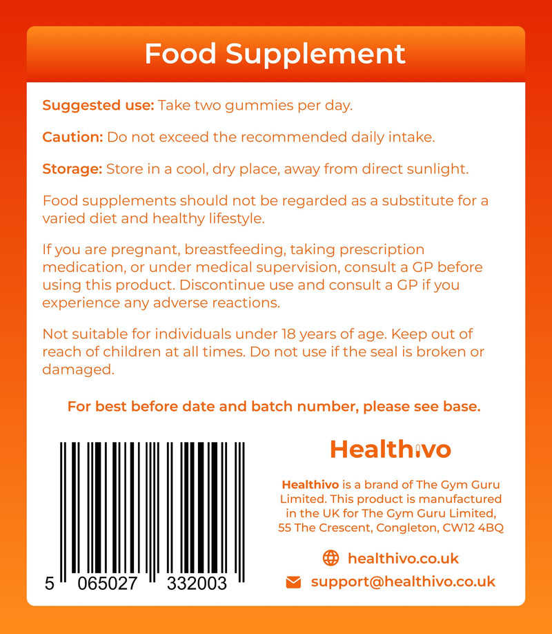 Vitamin D3 K2 Gummies 1000IU, 60 Vegan Gummies, Sugar Free | Vitamin D Gummies Adults, High Strength Vitamin D and K2, Mango Flavour, 13 Added Vitamins and Minerals, 1 Month Supply