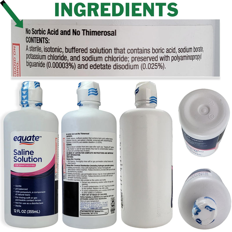 [Australia] - Equate Saline Solution 12 Oz and Vital Volumes Vision Vitality Card - Bundle 