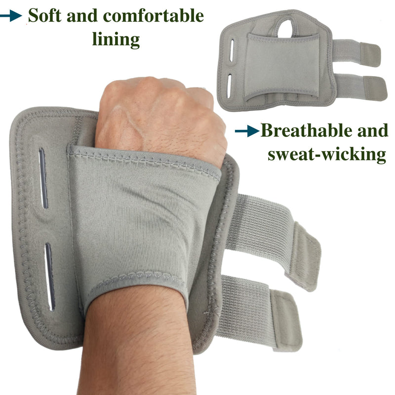 Wrist Brace for Carpal Tunnel Relief Night Support, Hand Brace with 2 Stays for Women Men, Adjustable Wrist Support Splint for Right Left Hands for Tendonitis, Arthritis, Sprains Small Right Hand-Gery-S/M