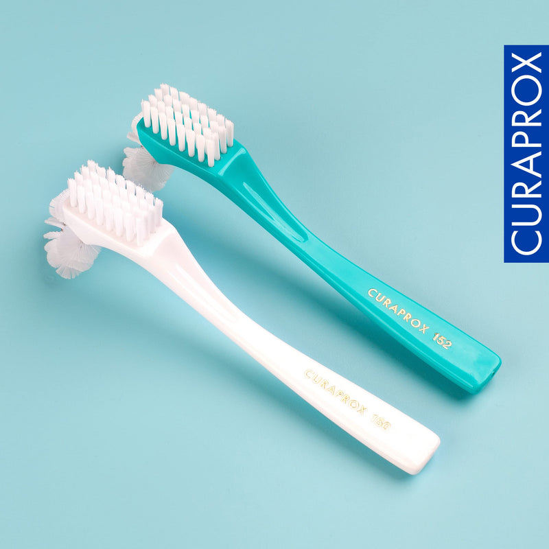 Curaprox BDC Denture Cleaning Brush – for Gentle & Thorough Denture Care | Omega Brush Design for Hard-to-Reach Areas | Ergonomic Handle, Mint | Engineered in Switzerland