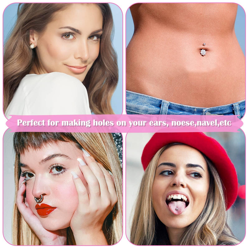 [Australia] - Ear Piercing Gun Kit, Reusable Ear Nose Piercing Gun Machine with Stainless Steel Piercing Earrings Studs, Crystal Earrings for At Home Salon Earlobe Cartilage Helix Tragus Piercing Tool Set Blue 