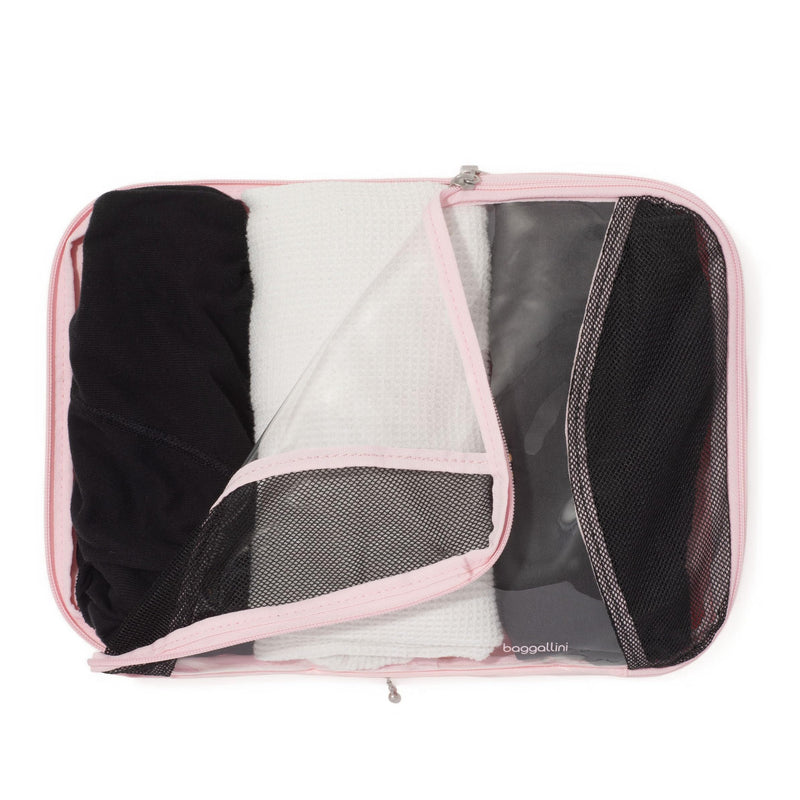 Baggallini Compression Cube 3-piece set - Lightweight Compression Packing Cubes for Travel One Size BAGG PINK