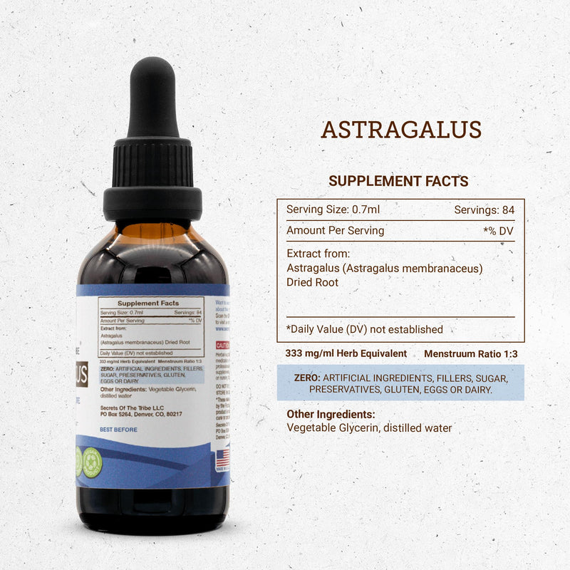 [Australia] - Secrets of the Tribe Astragalus Tincture Alcohol-Free Liquid Extract, Astragalus (Astragalus membranaceus) Dried Root (2 FL OZ) 2 Fl Oz (Pack of 1) 