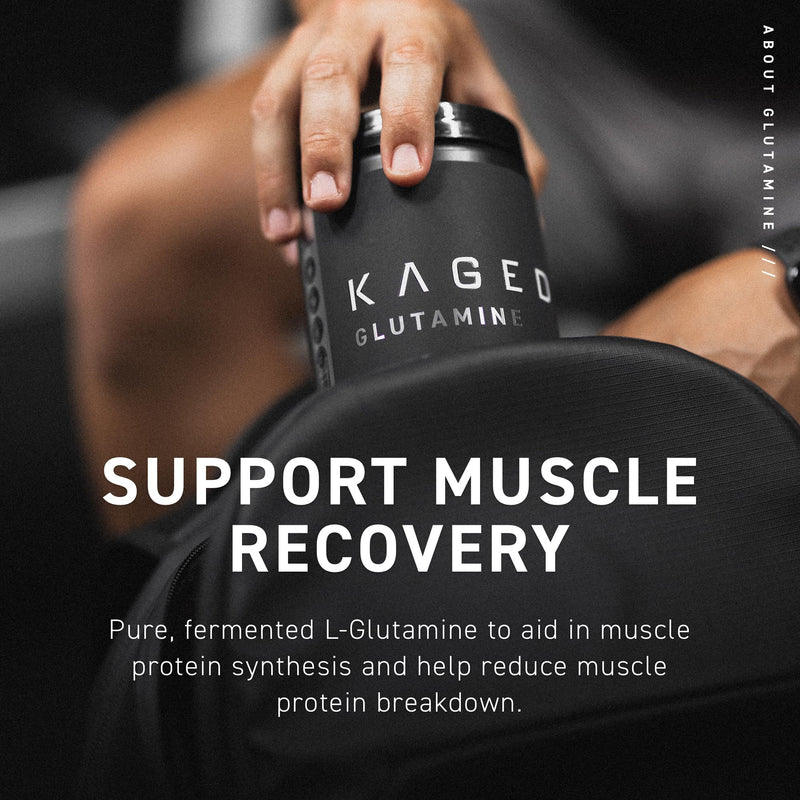 [Australia] - Kaged MUSCLE, L-Glutamine Powder 500 Gram, Vegan, Support Muscle Recovery, Post Workout, Glutamine, Banned-Substance Free, Unflavored, 100 Servings 