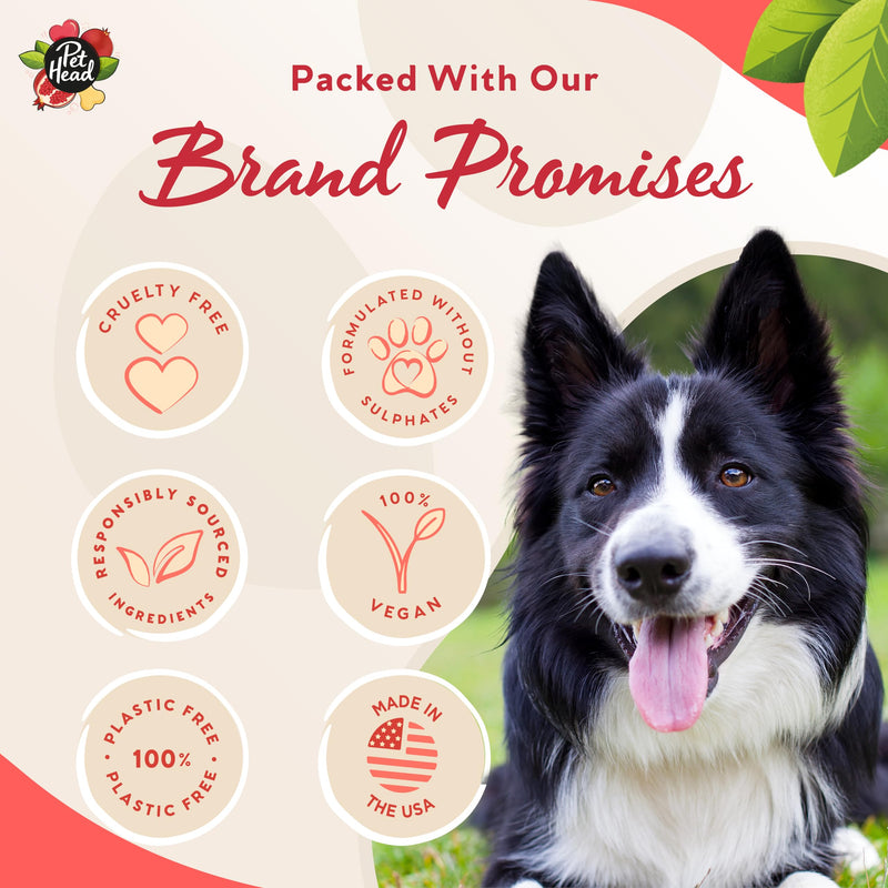 Pet Head Pomegranate Shampoo Bar for Dogs | 3in1 Cleanses, Hydrates & Nourishes All Dog Coats | with Oat Kernel Extract & Coconut Oil | Free of parabens & sulphates | Gentle Formula for Puppies | 3oz - PawsPlanet Australia