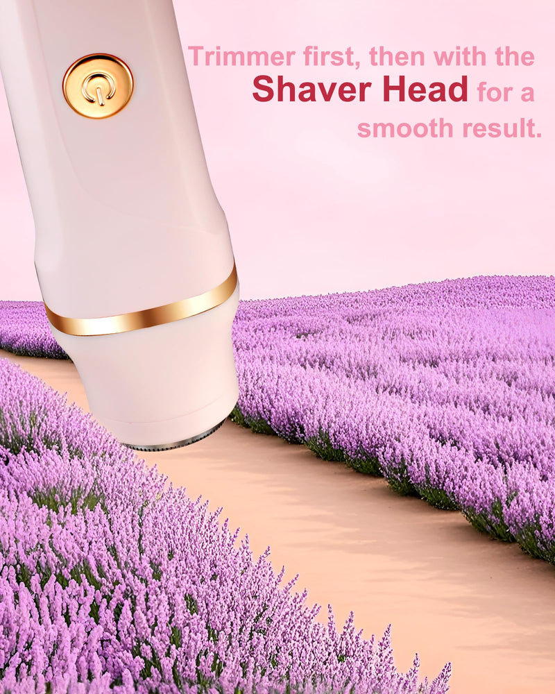 [Australia] - Bikini Trimmer for Women - 3-in-1 Painless Electric Razor Shaver,IPX7 Waterproof&Easy Cleaning for Pubic Hair,Face,Body with Ceramic Blades,USB Rechargeable,Wet&Dry Use(Peach) Peach 