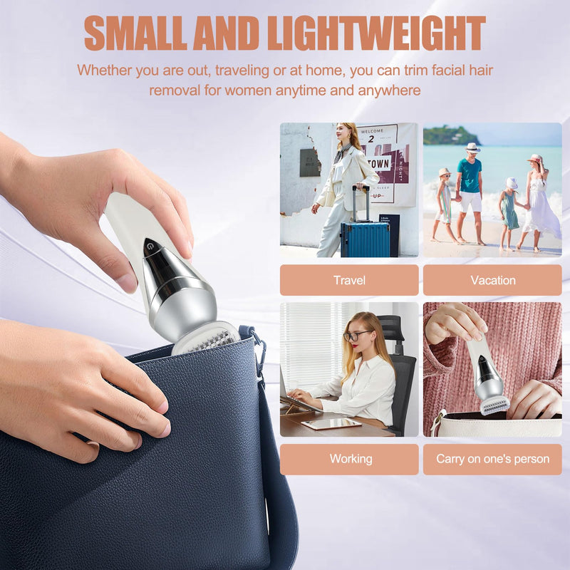 [Australia] - Women Face Epilator,Portable Design Facial Epilator, Facial Hair Removal for Women & Men, Waterproof Facial Shaver for Ears, Nose, Eyebrow, Body 