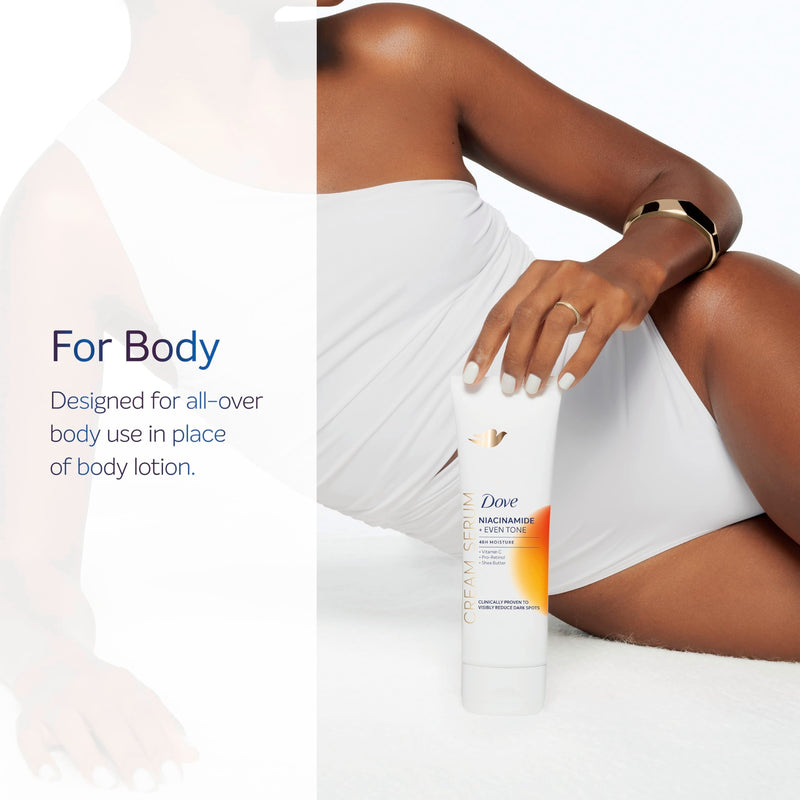 Dove Body Cream Serum Niacinamide + Even Tone for Dark Spots 8oz | Hydrating Lotion for Uneven Tone, with Vitamin C, Pro-Retinol and Shea Butter, Lightweight formula