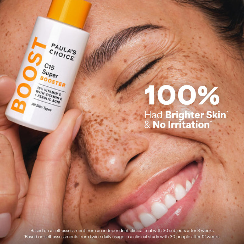 Paula's Choice BOOST C15 Super Booster 15% Vitamin C Face Serum | Daily Serum with Vitamin E & Ferulic Acid for Discoloration & Glow, Fragrance-Free Vitamin C15 (Full Size)
