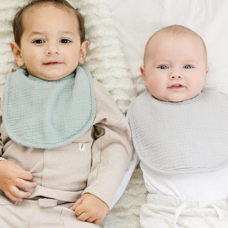 [Australia] - Konssy Muslin Baby Bibs 8 Pack Baby Bandana Drool Bibs Cotton for Unisex Boys Girls, 8 Solid Colors Set for Teething Drooling Blue 