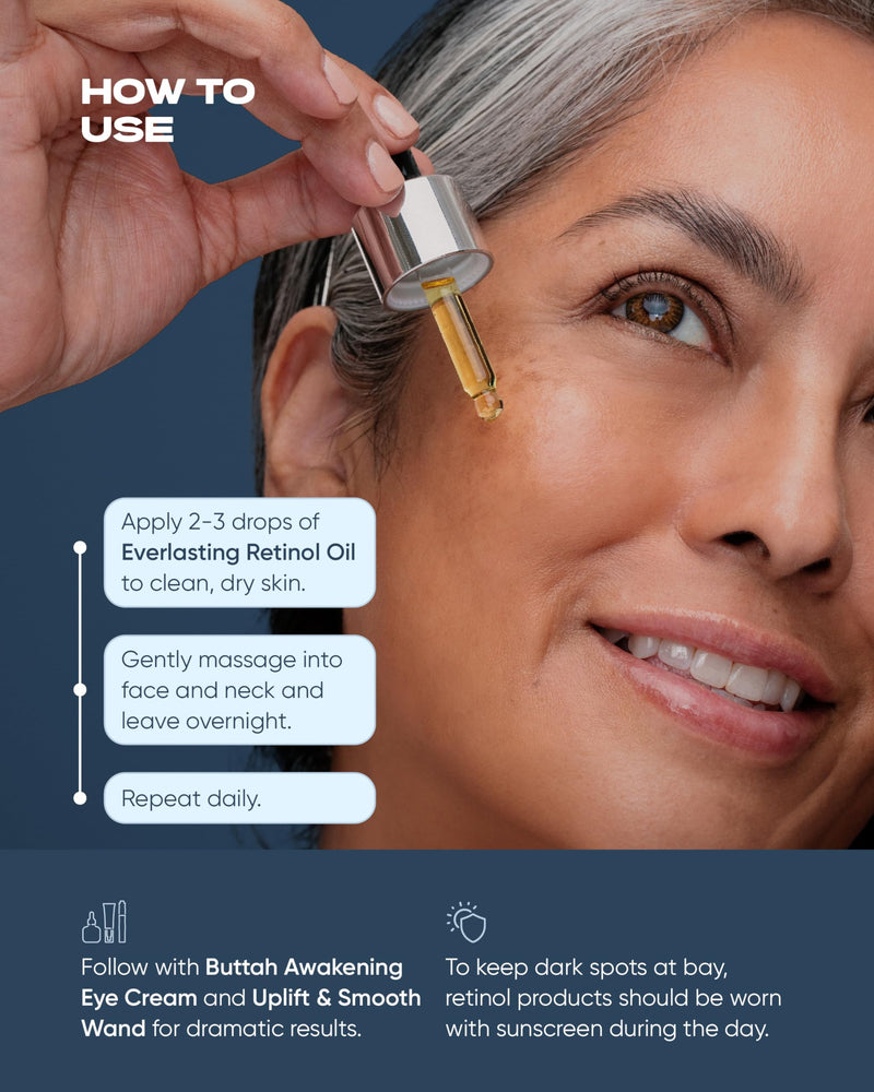 Buttah Skin Everlasting Retinol Oil - Retinol Vitamin Serum For Face - Nourish, Hydrate, and Rejuvenate Your Skin with this Retinol Serum - Facial Serums For Dark Spots