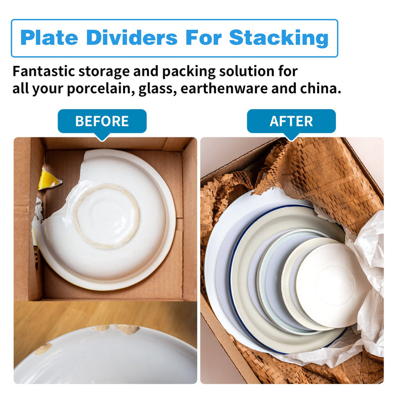 [Australia] - Imncya Plate Separators Storage, Set Of 60 And 3 Different Size, Thick and Premium Soft Felt Plate Dividers For China, Dish, Coffee Saucers Protecting and Stacking White 60 Pcs 
