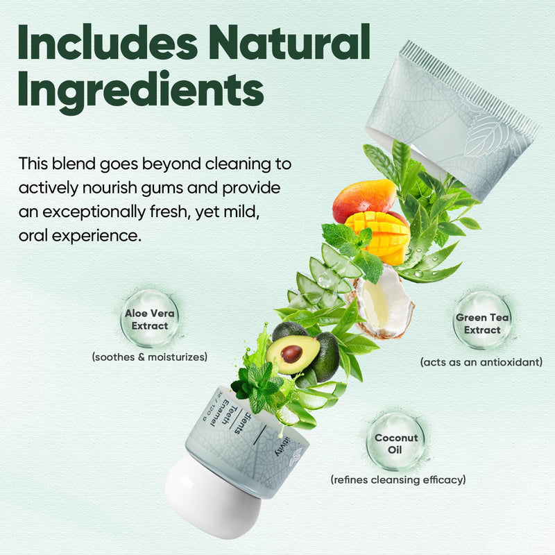 [Australia] - MySmile Fluoride Free Toothpaste, Nano Hydroxyapatite Toothpaste for Sensitive Teeth, Strengthens Enamel, Remineralizes & Whitens Teeth, Freshens Breath for Adults, SLS Free, Natural Misty Mint, 4.2oz 4.2 Ounce (Pack of 1) 