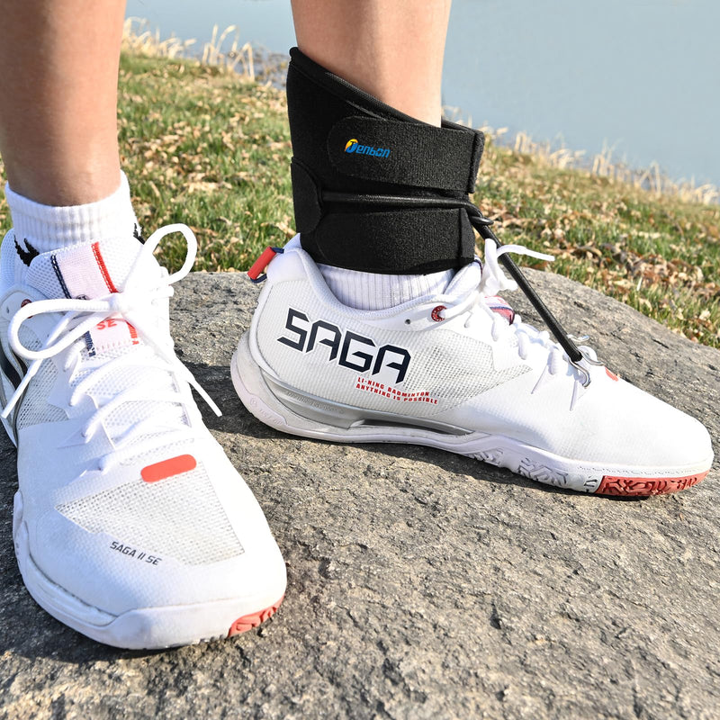 Tenbon Adjustable AFO Foot Drop Brace for Walking with Shoes, Socks, Or Barefoot Dorsiflexion Assist, Day & Night Use, Fits Left or Right Foot (Unisex, All-Day Wearable) M Day+Night (1 PACK)