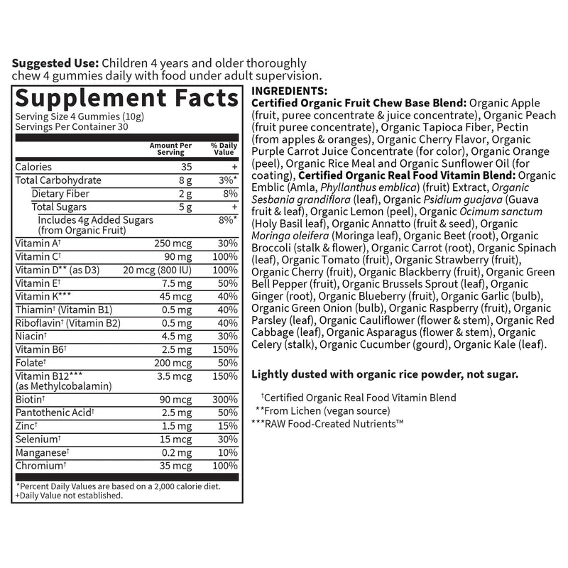 Garden of Life Organics Kids Multivitamin Gummies, Cherry Flavor, 120 Count 120 Count (Pack of 1)