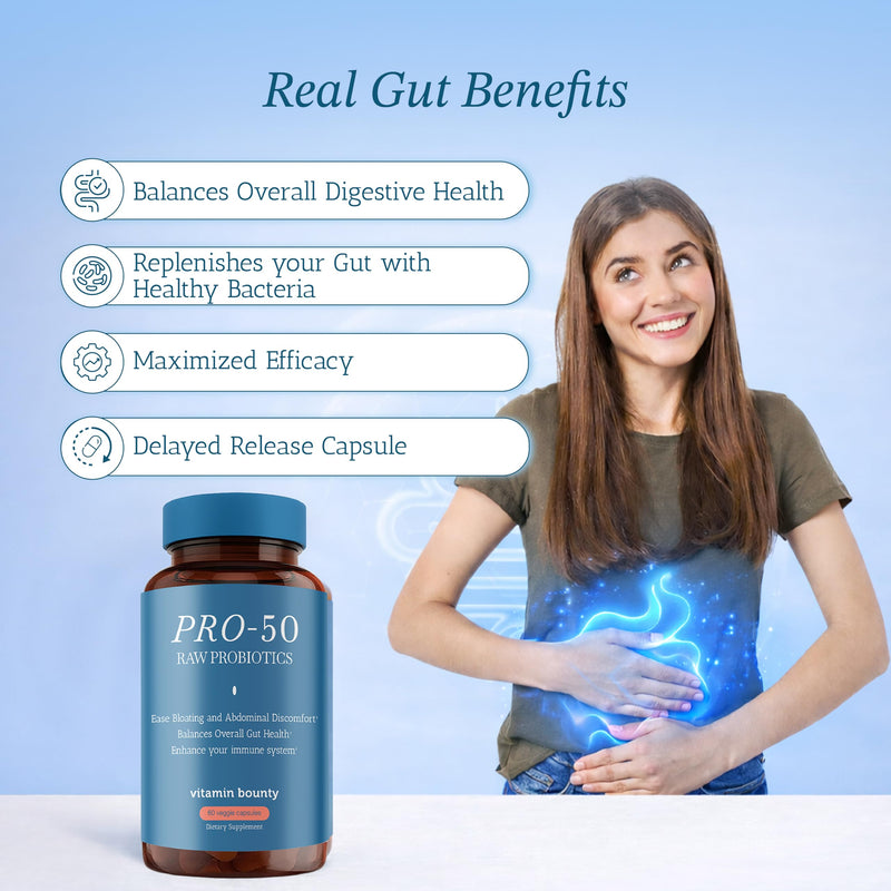 Vitamin Bounty Probiotic Bundle for Women – Pro-50 (50 Billion CFU, 13 Strains + Prebiotics) & Pro-Daily Vaginal Probiotics (10 Billion CFU, 5 Strains with Cranberry) – Digestive, Immune, Urinary & Fe