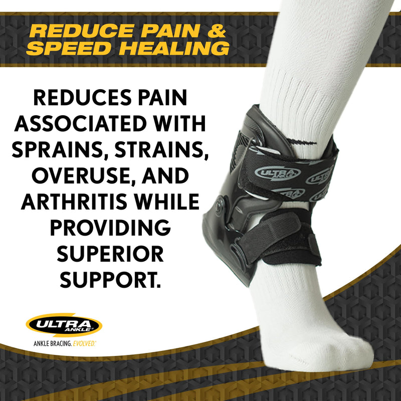 Ultra Zoom Ankle Brace – Hinge Design Promotes Faster Healing and Accelerated Recovery with Natural Protected Movement to promote Early Activity After Injury and Prevent Future Injuries in Life and Sport. Small/Medium White