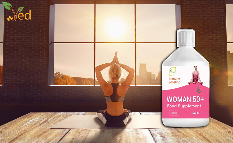 Ved Woman 50 Plus Liquid Multivitamin Supplement for Women, 500 ml- Immune Boosting - Contains, -149 Vitamins & Minerals, Vitamin C, Vitamin D, B12 for Women Health, 33 Days Supply.
