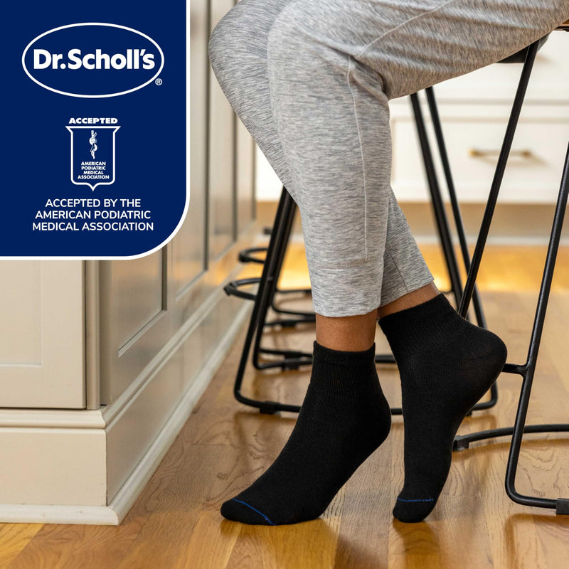 [Australia] - Dr. Scholl's Women's Diabetes & Circulator Socks-4 & 6 Pair Packs-Non-Binding Moisture Management 8-12 Black - Ankle (6 Pairs) 
