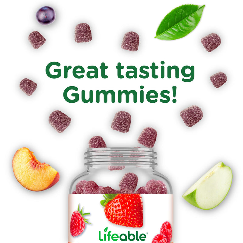 Lifeable Biotin Gummies 10,000 mcg, Hair Skin and Nails Gummies for Women | Supports Healthy Hair Growth, Glowing Skin and Strong Nails - Vegan Pectin Gummies, Kosher and Halal, Third Party Lab Tested