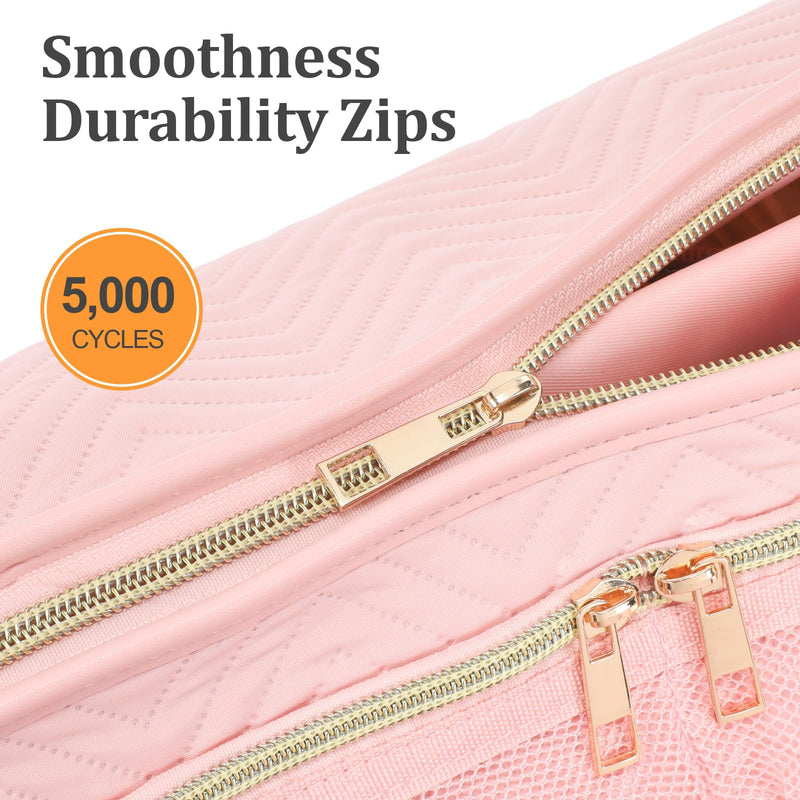 [Australia] - PACKISM Hair Tools Travel Bag - Twill Quilting Extra Large for Flat Irons, Straighteners, Curling Iron, and Haircare Accessories, 2-in-1 Design, with Interior Pockets, Portable Organizer - Rose Pink 