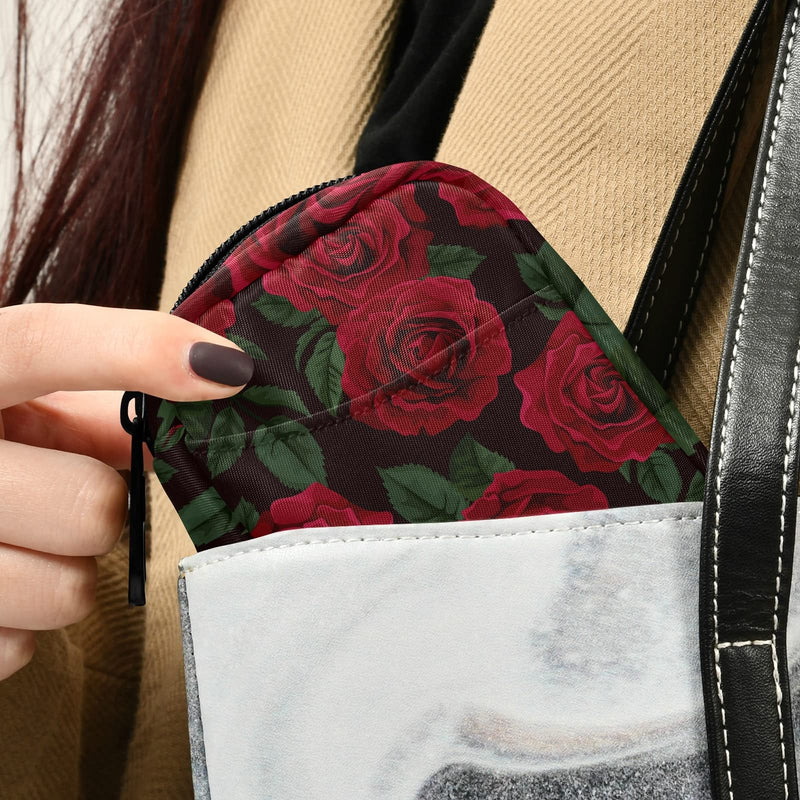 Rose Flower Pill Case 7-Day Travel Pill Organizer Box with Zipper Closure for Vitamins, Medication and Supplements