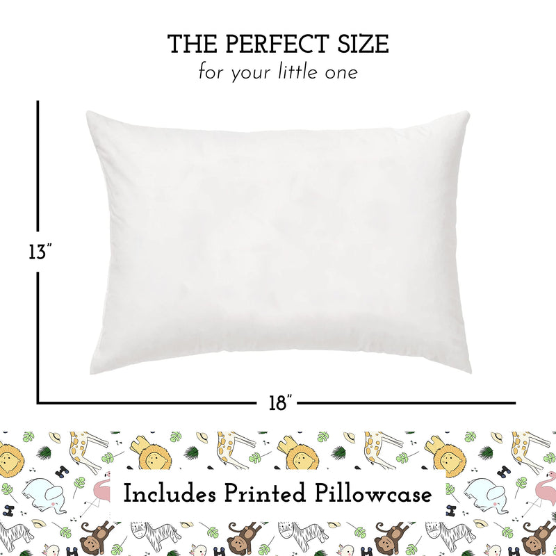 [Australia] - Little Sleepy Head Toddler Pillow with Pillowcase 13x18 - Kids Pillow for Sleeping - Toddler Pillow - Better Neck Support Ergonomic Pillow and Toddler Pillowcase - Best Pillows for Kids (Safari) Toddler (13x18) Safari 