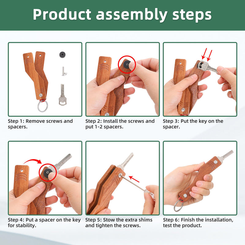 Key Aid with Grab Aid Wood - Key Turner Holder - Rotating Aid Holds 3 Keys for Key Fobs for Older