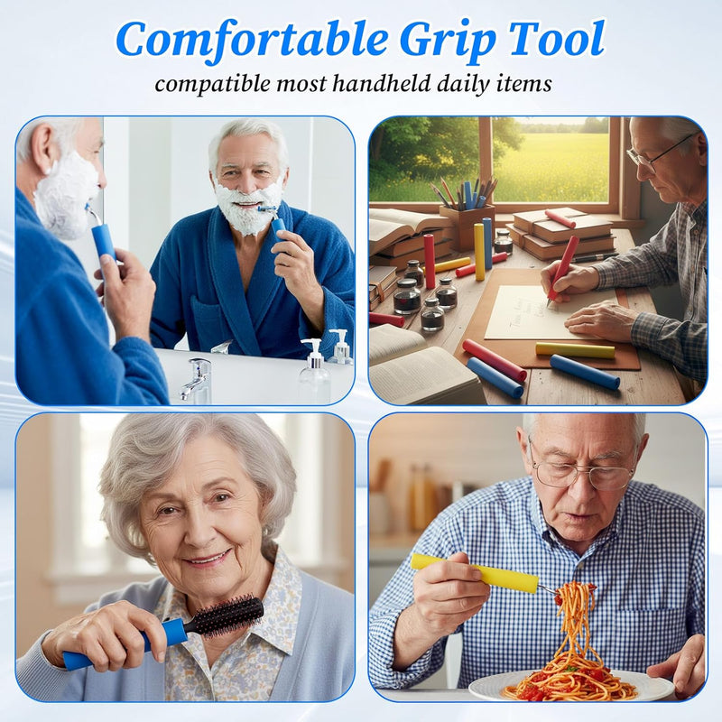 Foam Grip Tubing, Multi-Size Foam Tubing for Handle Grip - 3 Inner Diameters (0.27"/0.39"/0.71") Adaptive Utensil & Tool Padding, Built-Up Aid for Enhanced Dexterity & Controlam tubing- 8PCS (4 Sizes) Comfortable Aid for Utensils - No BPA/Phthalate/Latex