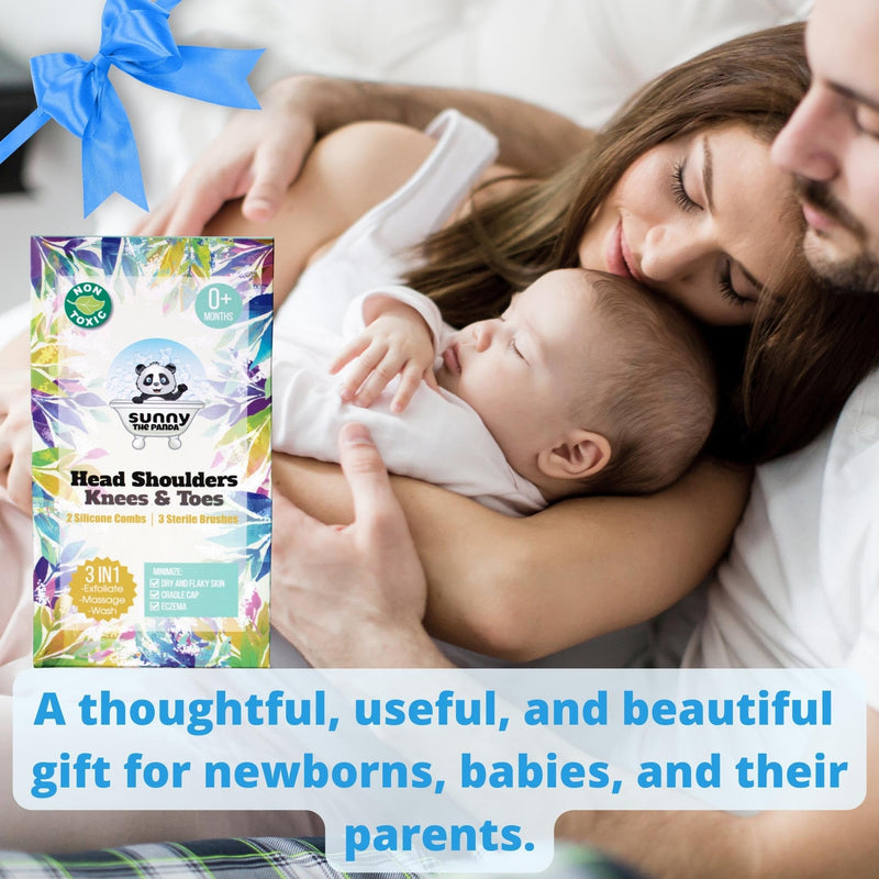 [Australia] - Cradle Cap Brush for Babies - Baby Sponge for Bathing Newborn Bath Essentials | Baby Brush and Comb Set Newborn - Cradle Cap Treatment | Baby Bath Sponges for Newborns (5-Pack) 