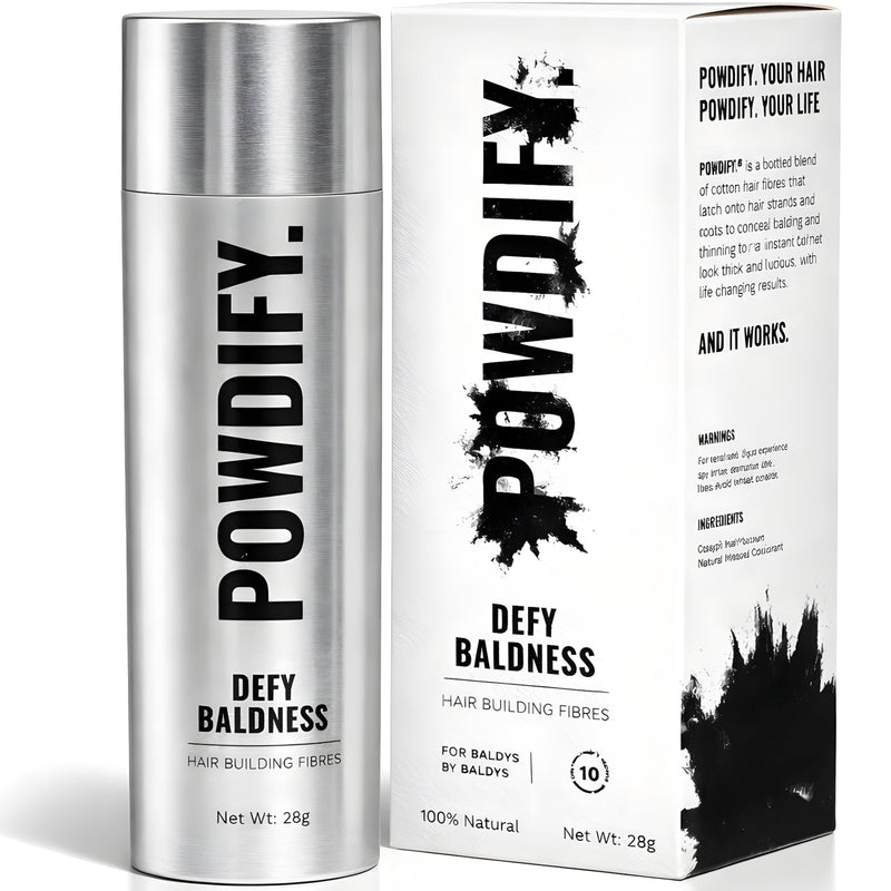 Hair Building Fibres 28g – Black – Instant Hair Thickening Fibers for Men, Natural-Looking, Conceals Thinning Hair & Bald Spots, Wind & Sweat Resistant, Easy Daily Use-by Powdify