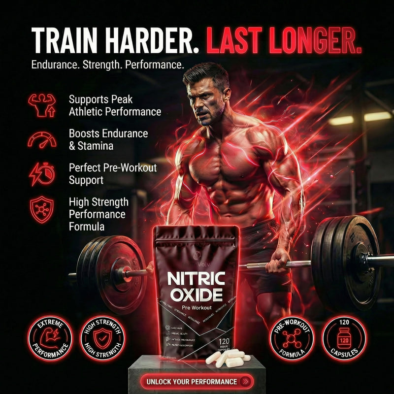 Nitric Oxide L-Arginine 100% Pre Workout Supports Athletic Performance and Muscle Building | 120 Capsules (Pack of 2) 120 count (Pack of 2)