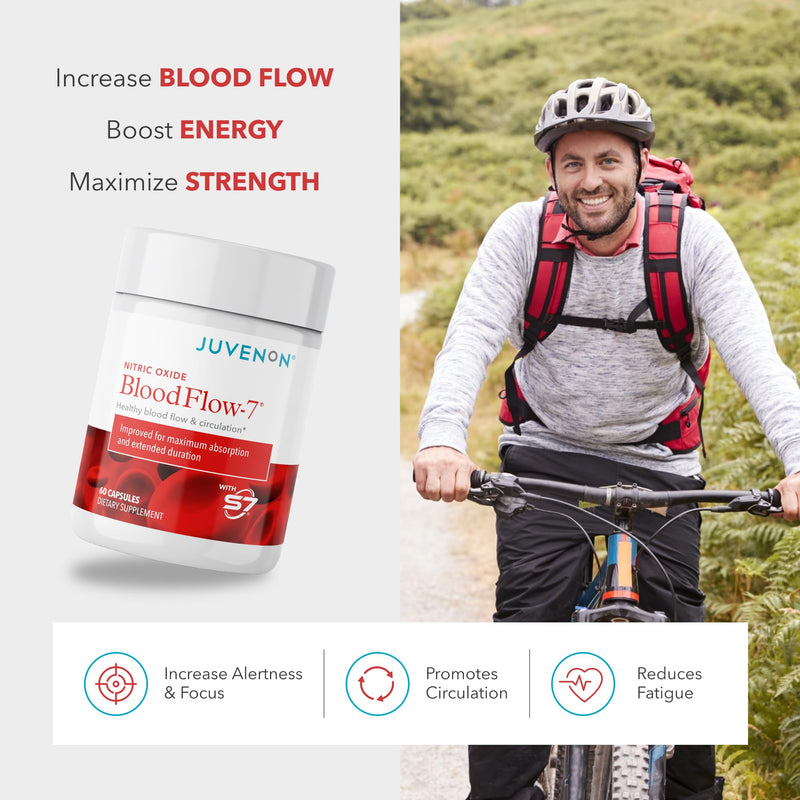 [Australia] - Juvenon BloodFlow-7 Nitric Oxide Supplement with Nitrosigine 60 Count (Pack of 1) 