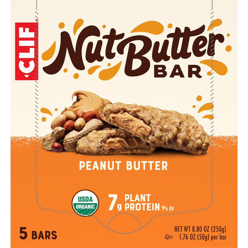[Australia] - CLIF Nut Butter Bar - Peanut Butter - Filled Energy Bars - Non-GMO - USDA Organic - Plant-Based - Low Glycemic - 1.76 oz. (5 Pack) Peanut Butter, 5ct 5 Count (Pack of 1) 