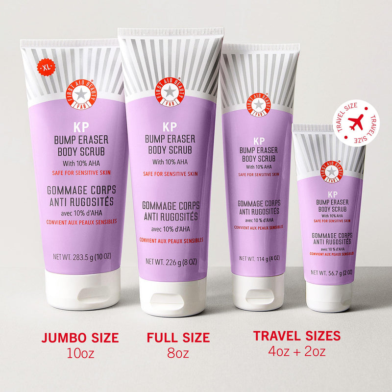 [Australia] - First Aid Beauty - KP Bump Eraser Body Scrub with 10% AHA, Keratosis Pilaris Skin Exfoliater with Glycolic and Lactic acids, Helps Reduce Chicken Skin Bumps, Safe for Sensitive Skin, 10 oz 10 Ounce (Pack of 1) 