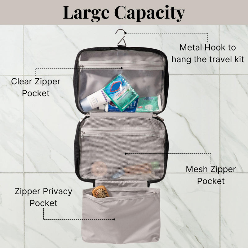 Baggallini Large Hanging Travel Toiletry Kit One Size French Navy