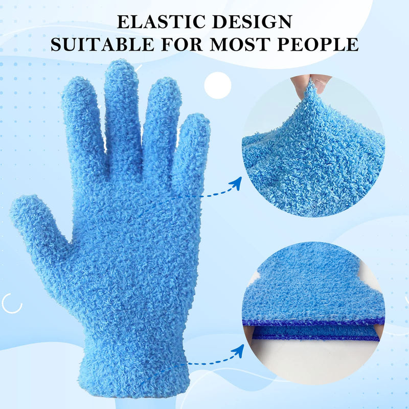 [Australia] - Evridwear Microfiber Plant Dusting Gloves Reusable Leaf Cleaning Glove for Houseplants,Blinds,Furniture and Small Objects Small/Medium (Pack of 1) Blue 1 Pair 
