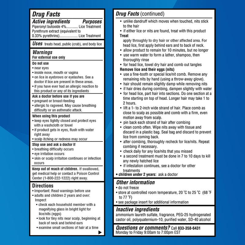 [Australia] - Lice Killing Shampoo 4 FL OZ - Maximum Stregth With Special Lice Comb - Made in the USA 