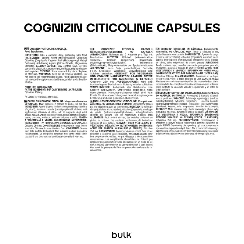 [Australia] - Bulk Cognizin Capsules, 125 mg, 30 Capsules, 30 Servings 