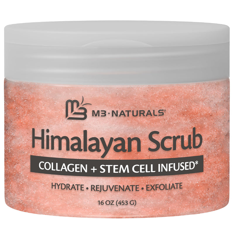 [Australia] - Himalayan Salt Scrub, Face, Foot, and Body Exfoliator with Collagen and Stem Cells, Exfoliating Scrub for Toning, Cellulite, and Skin Care by M3 Naturals 16 fl oz Himalayan Scrub 16 Ounce (Pack of 1) 